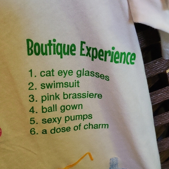 Moschino Boutique White Tee with Colorful Fashion Print - Picture 5 of 5